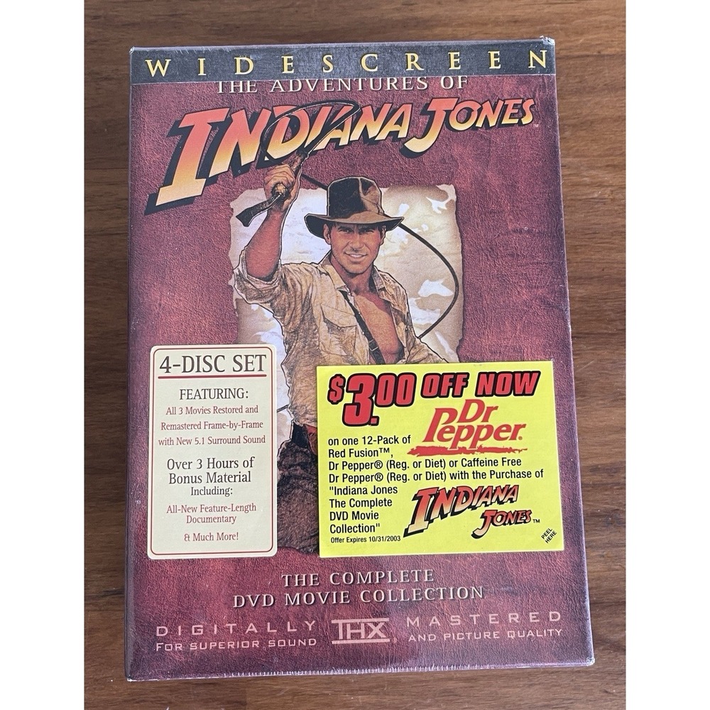 Indiana Jones Complete DVD Movie Collection 4-Disc Set‎ NEW Sealed THX Mastered